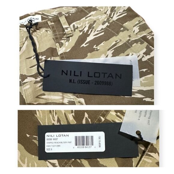 Nili‎ Lotan Cropped French Military Pant, Khaki Tiger Camo, Size 6, New with tag - Picture 5 of 12